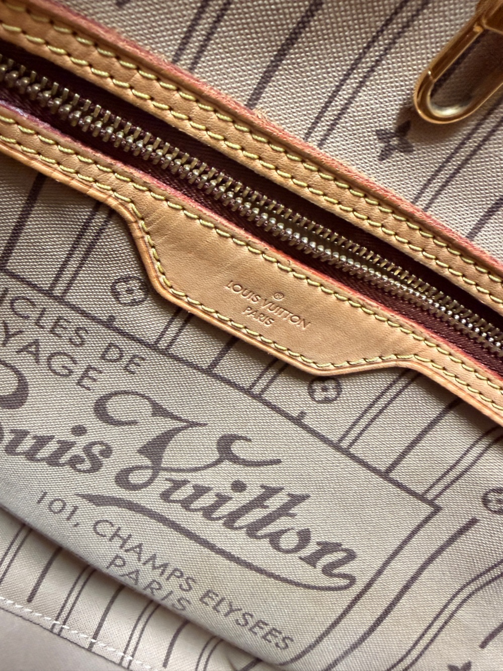 2014 Louis Vuitton Canvas Neverfull MM Tote in Brown - Picture 6 of 14